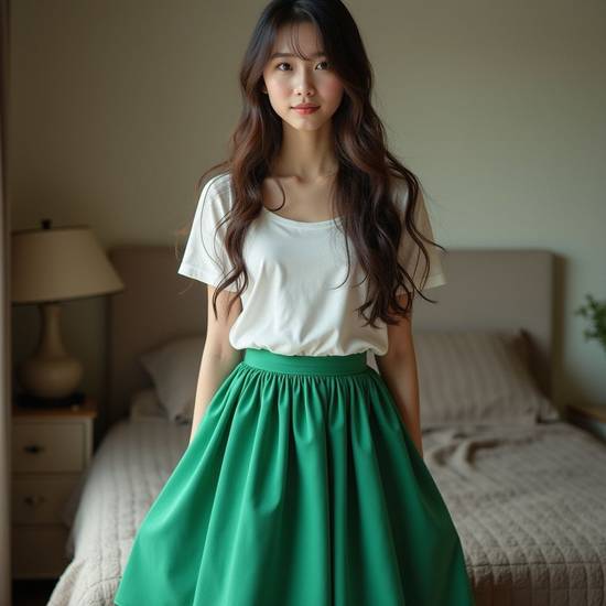 綠色裙子搭配什么顏色上衣,綠色裙子最佳上衣顏色搭配攻略