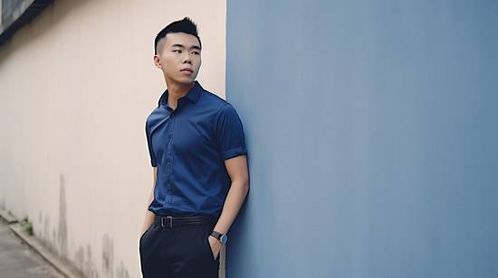 深藍色短袖配什么顏色褲子,深藍色短袖褲子顏色搭配指南